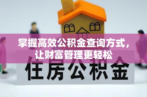 施甸掌握高效公积金查询方式，让财富管理更轻松
