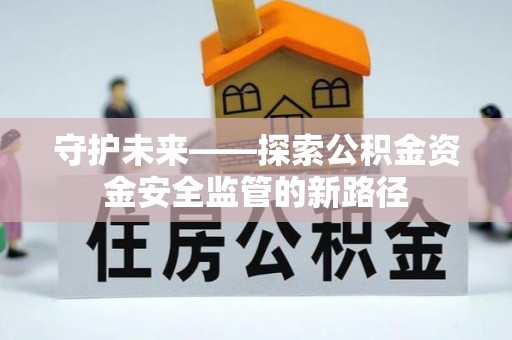 施甸守护未来——探索公积金资金安全监管的新路径